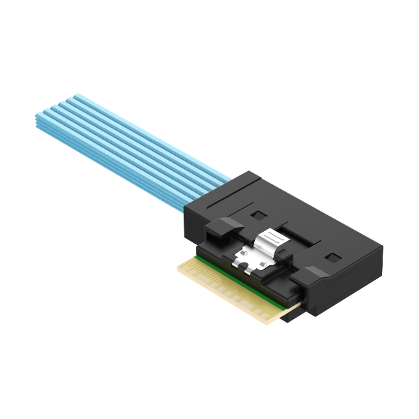 Slimline SAS 8i 74Pos Left Entry Cable / SFF-8654 / SAS 4.0 24Gbps, or PCIe Gen 4.0 16GT/s 1