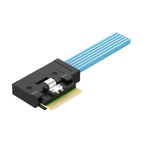 SlimSAS 8i 74Pos Right Entry Cable / SFF-8654 / SAS 4.0 24Gbps, or PCIe Gen 4.0 16GT/s 1