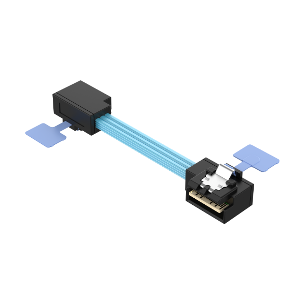 Low Profile SlimSAS 4i 38Pos Right Entry Cable / SFF-8654 / SAS 4.0 24Gbps, or PCIe Gen 4.0 16GT/s 3