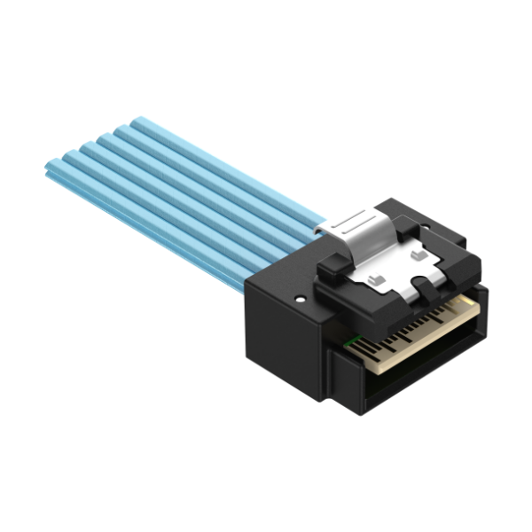 Low Profile SlimSAS 4i 38Pos STR Cable / SFF-8654 / SAS 4.0 24Gbps, or PCIe Gen 4.0 16GT/s 2