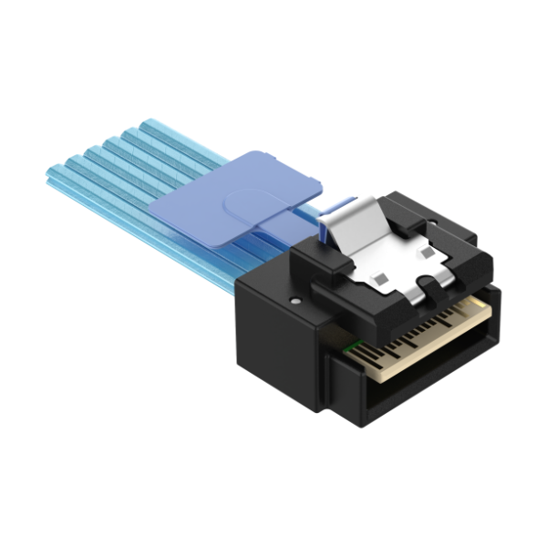 Low Profile SlimSAS 4i 38Pos STR Cable / SFF-8654 / SAS 4.0 24Gbps, or PCIe Gen 4.0 16GT/s 1