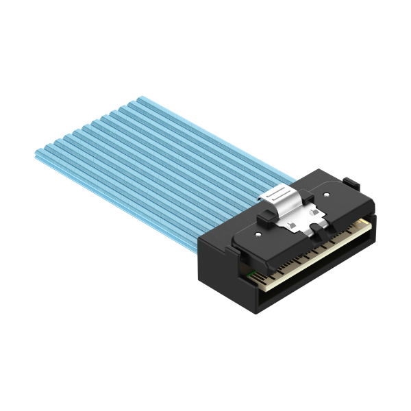 Low Profile SlimSAS 8i 74Pos STR Cable / SFF-8654 / SAS 4.0 24Gbps, or PCIe Gen 4.0 16GT/s 2
