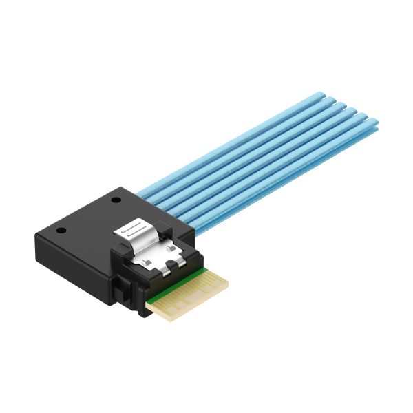 SlimSAS 4i 38Pos Right Entry Cable / SFF-8654 / SAS 4.0 24Gbps, or PCIe Gen 4.0 16GT/s