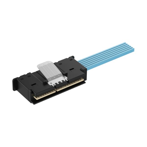 Low Profile SlimSAS 16i 124Pos Right Entry Cable / SFF-8654 / SAS 4.0 24Gbps, or PCIe Gen 4.0 16GT/s