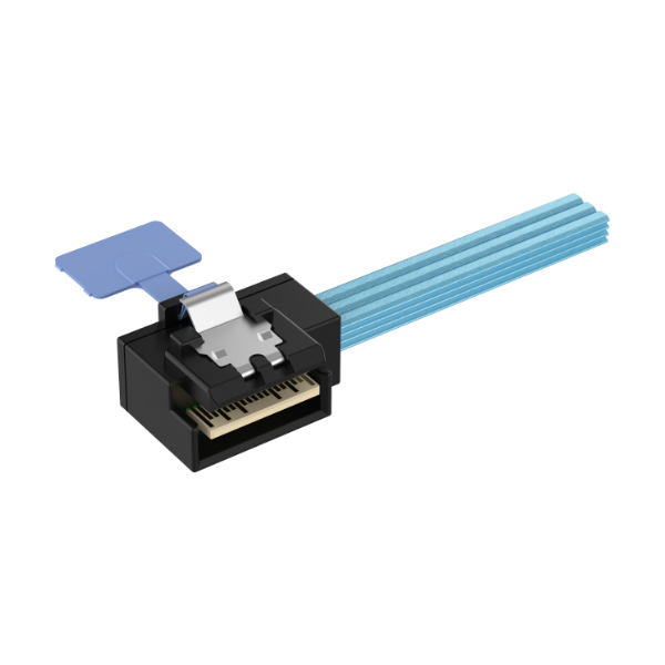 Low Profile SlimSAS 4i 38Pos Right Entry Cable / SFF-8654 / SAS 4.0 24Gbps, or PCIe Gen 4.0 16GT/s