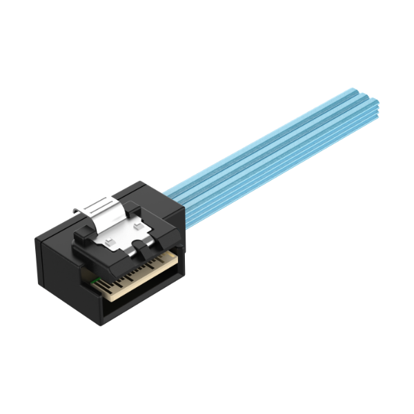 Low Profile SlimSAS 4i 38Pos Right Entry Cable / SFF-8654 / SAS 4.0 24Gbps, or PCIe Gen 4.0 16GT/s