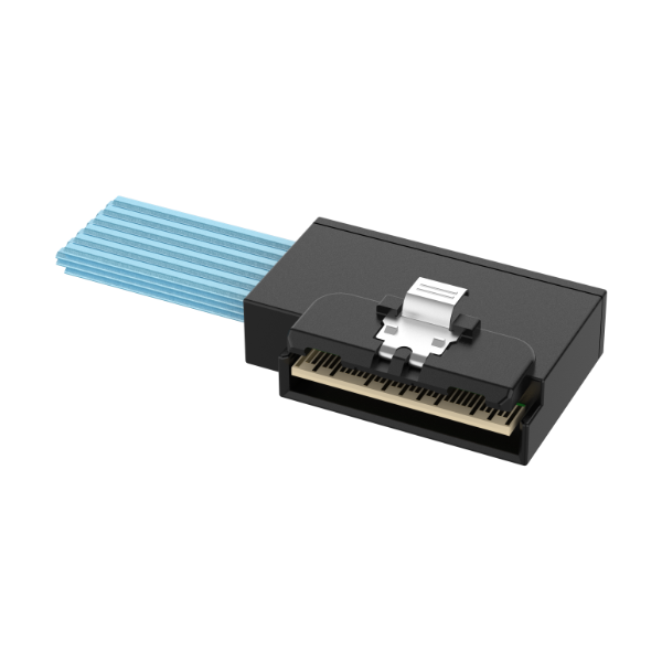Low Profile SlimSAS 8i 74Pos Left Entry Cable / SFF-8654 / SAS 4.0 24Gbps, or PCIe Gen 4.0 16GT/s